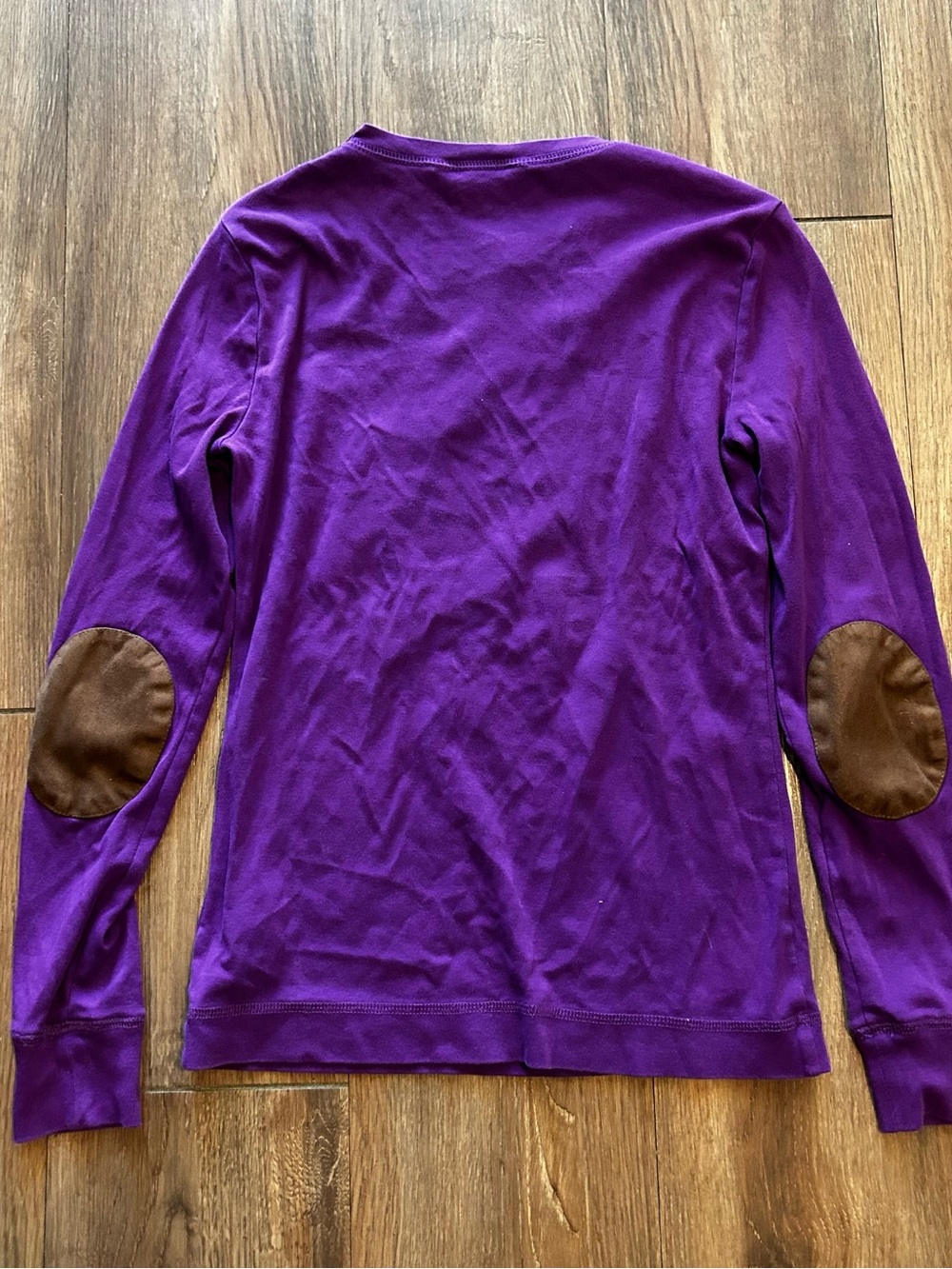 Ralph Lauren Purple Long Sleeve Shoulder Zip Elbow Patch Shirt Size Small - Picture 8 of 8